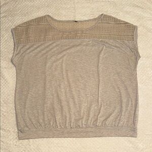 🤍 Lane Bryant Sleeveless Crochet Detail Top – Heather Cream, Size 18/20